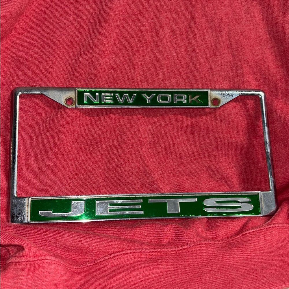 New York Jets Chrome Metal License Plate Frame